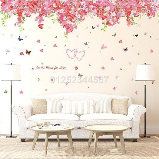 Decal dán tường Vườn hoa anh đào mới (dài 2m2)