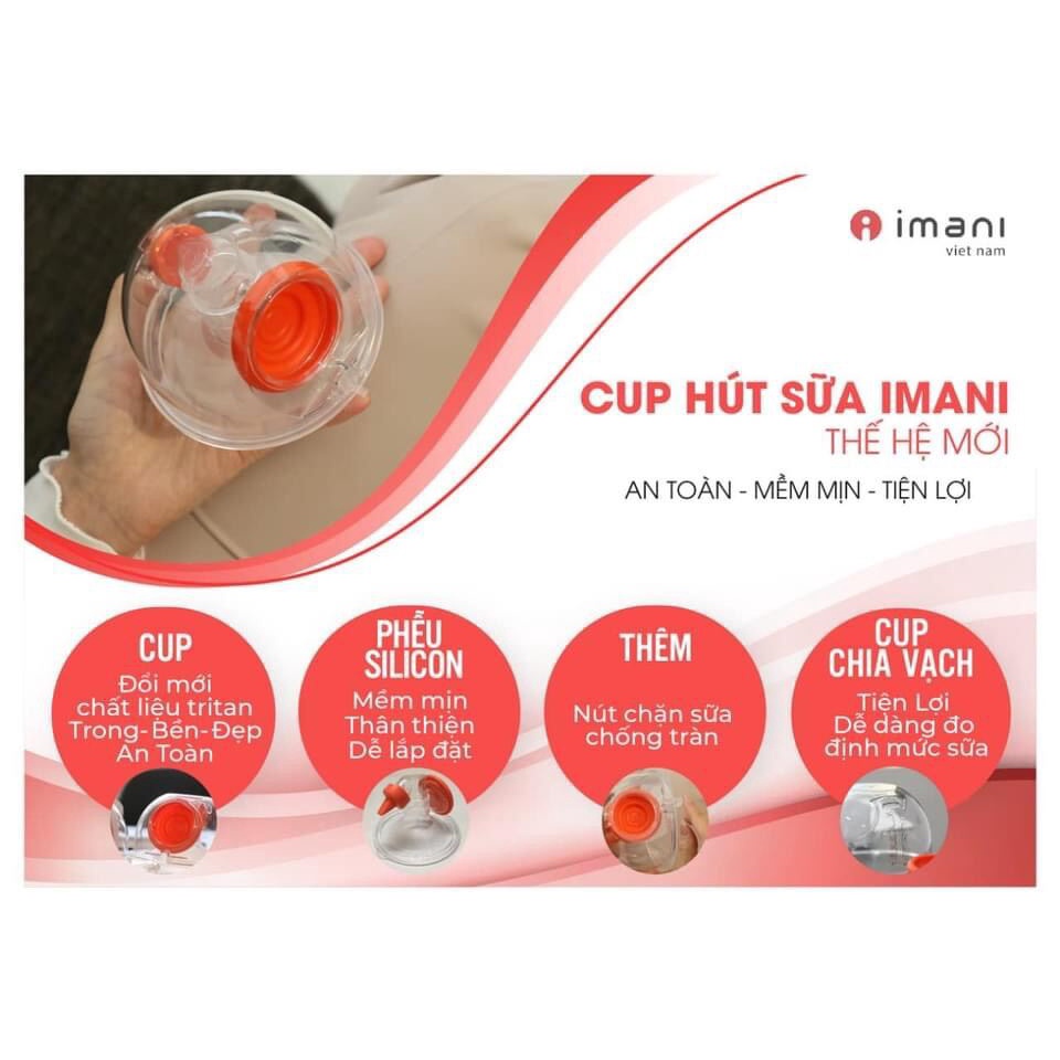 Máy hút sữa không dây Imani I2 Plus Hàn Quốc phễu size 25 - BH 12 tháng chính hãng