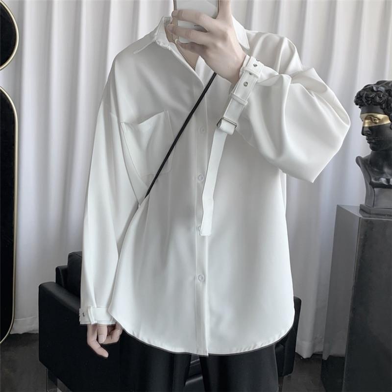 Áo Sơ Mi Dài Tay Dáng Rộng Thời Trang Hàn Quốc Dành Cho Nam