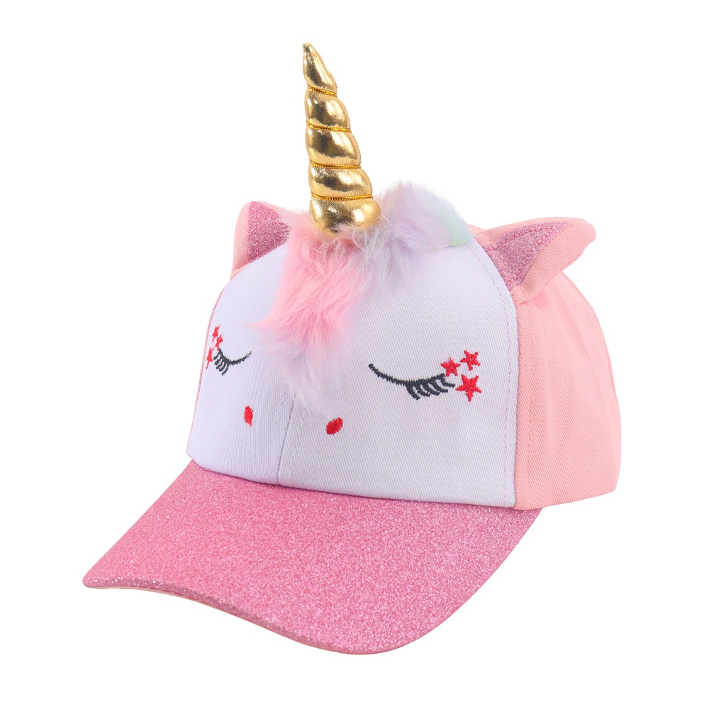 Unicorn Peaked Cap Kem chống nắng Nicorn Sherpa Boys and Girls Có thể điều chỉnh dây đeo lưng Mũ bóng chày Mũ màu hồng trên cùng Mũ bóng chày