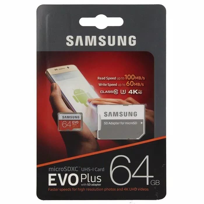 Bộ Chuyển Đổi Microsdxc Samsung Evo Plus 4k U3 64gb Class 10