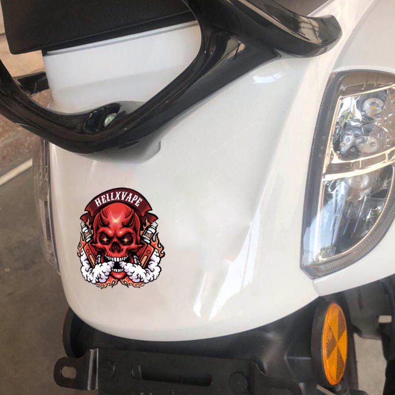 JDM phản quang Xe máy Sticker trang trí cơ thể đầu lâu Decal Wolf Scratch Cover Stickers