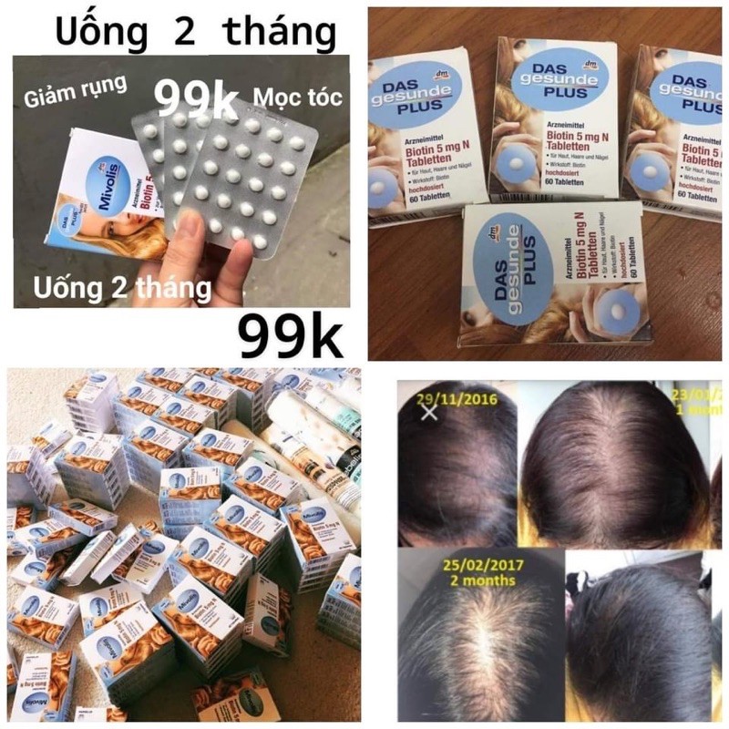 Viên dưỡng mọc tóc Biotin Đức đủ bill Mivolis