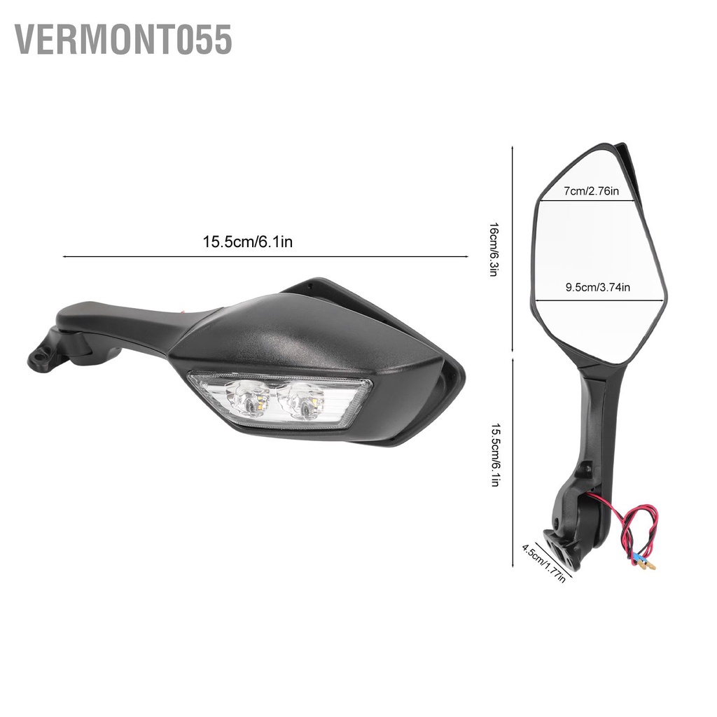 Có thể bán buôn Gương chiếu hậu xe máy có đèn xi nhan LED thay thế cho NINJA ZX10R 2011‑2015 Vermont055 Hàng giao ngay