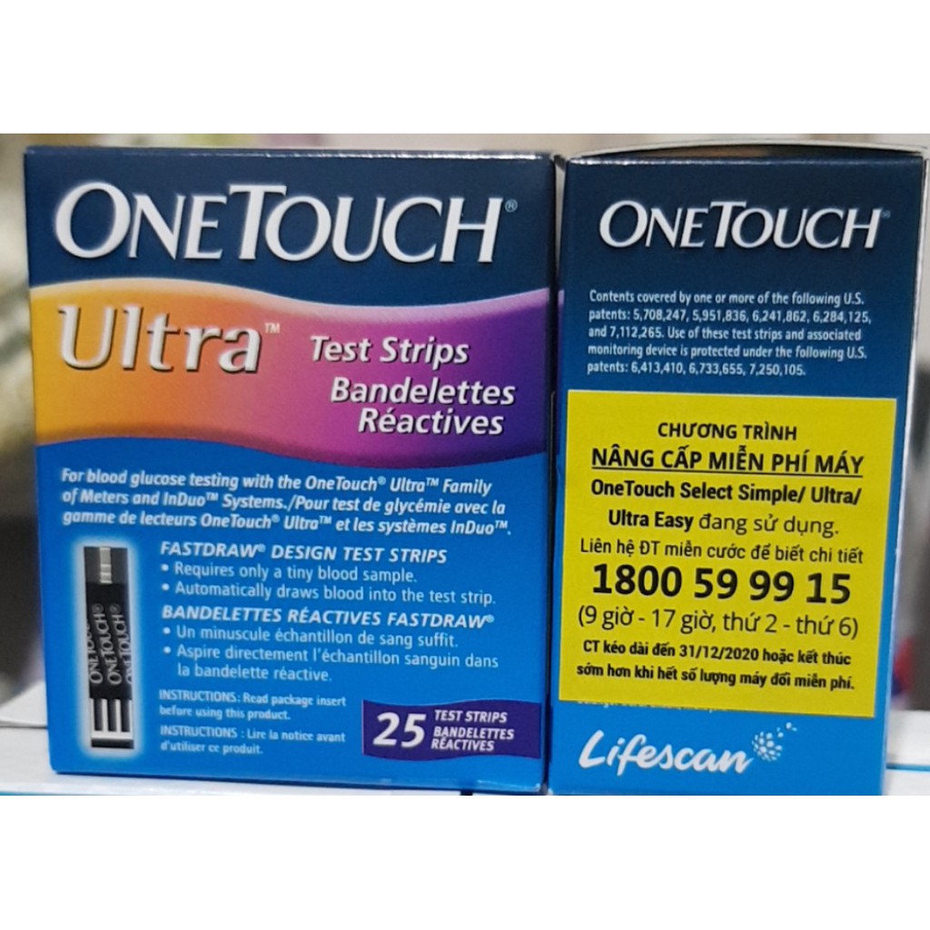 QUE THỬ TIỂU ĐƯỜNG ONE TOUCH ULTRA