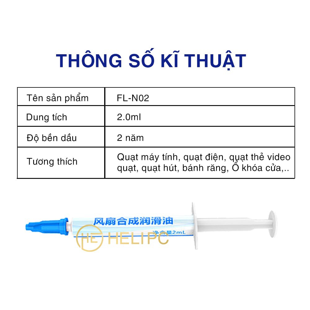 Dầu tra quạt tản nhiệt máy tính FL-N02 dầu bôi trơn mỡ bôi trơn 2ml