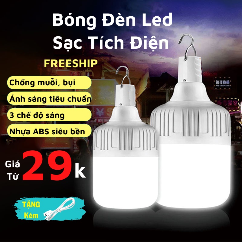 Bóng Đèn Tích Điện, Bóng Đèn Led Sạc Tích Điện Siêu Sáng LEON OFFICIAL