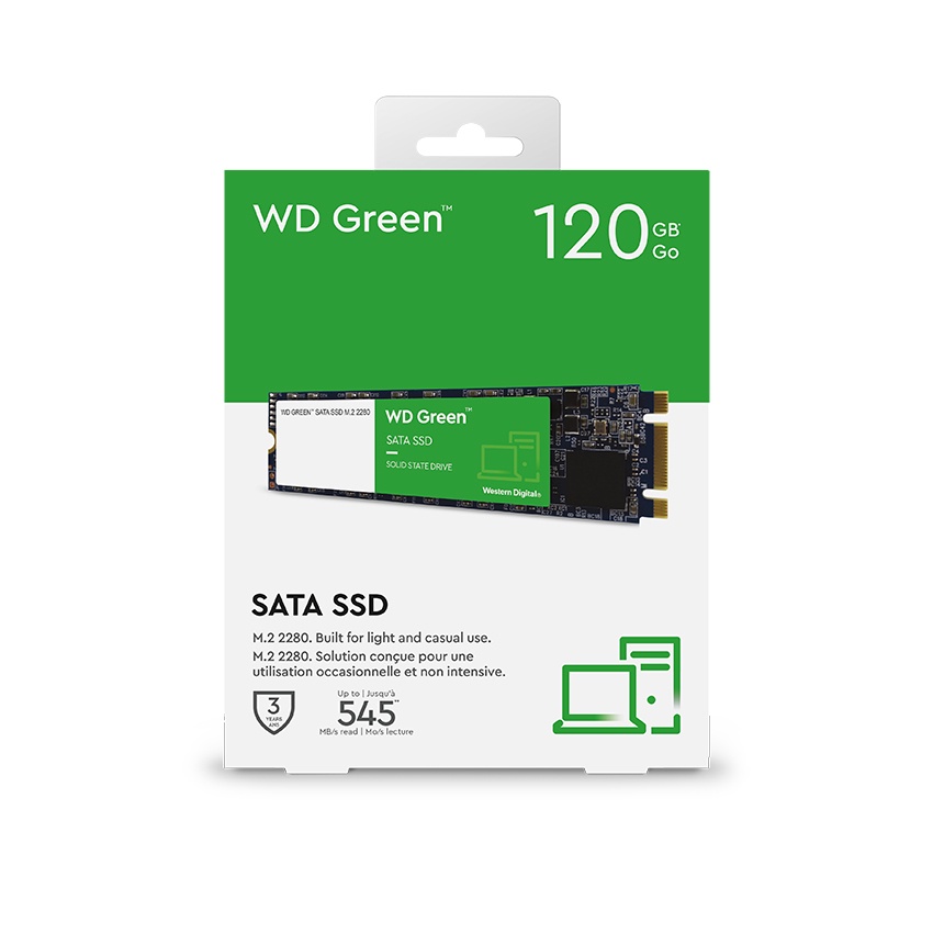 Ổ cứng SSD WD Green 120GB / M.2-2280 / SATA III  - Hàng Chính Hãng