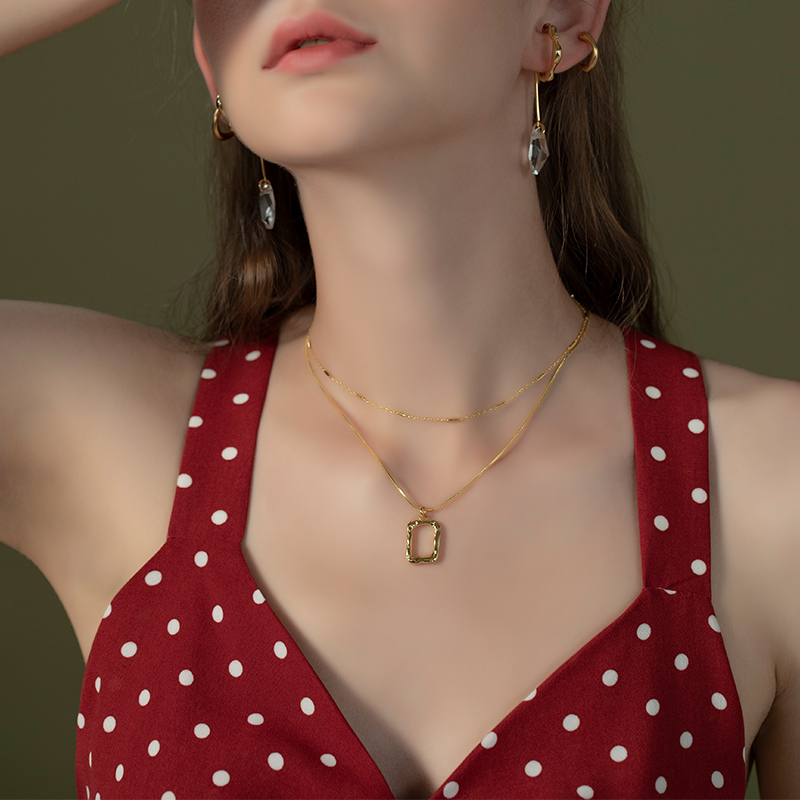 Vòng cổ hai lớp thiết kế đơn giản phong cách Hàn Quốc