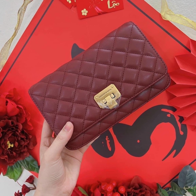 Túi Trần Trám C.K Xuất Dư, Túi Xách Nữ Đeo Chéo Khoá Gập