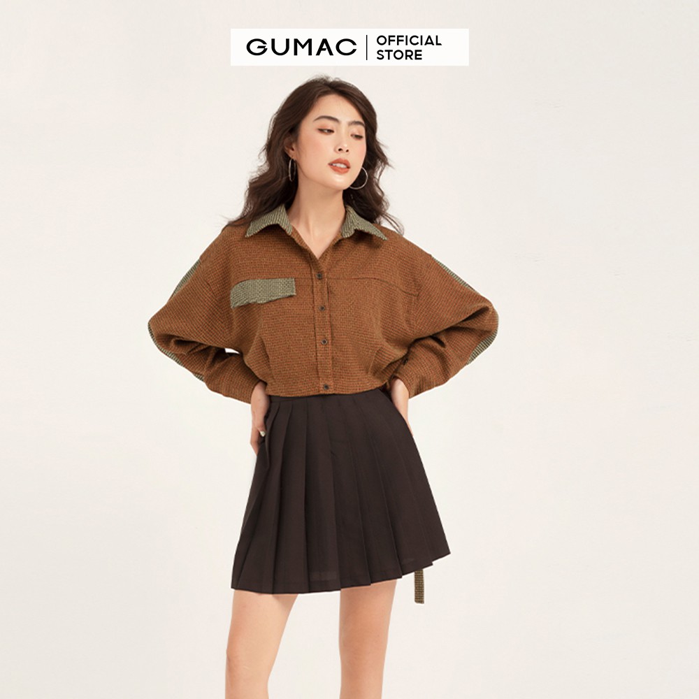 Chân váy nữ ngắn xếp ly GUMAC màu đen, đủ size, thiết kế basic, năng động trẻ trung VB1152 | BigBuy360 - bigbuy360.vn