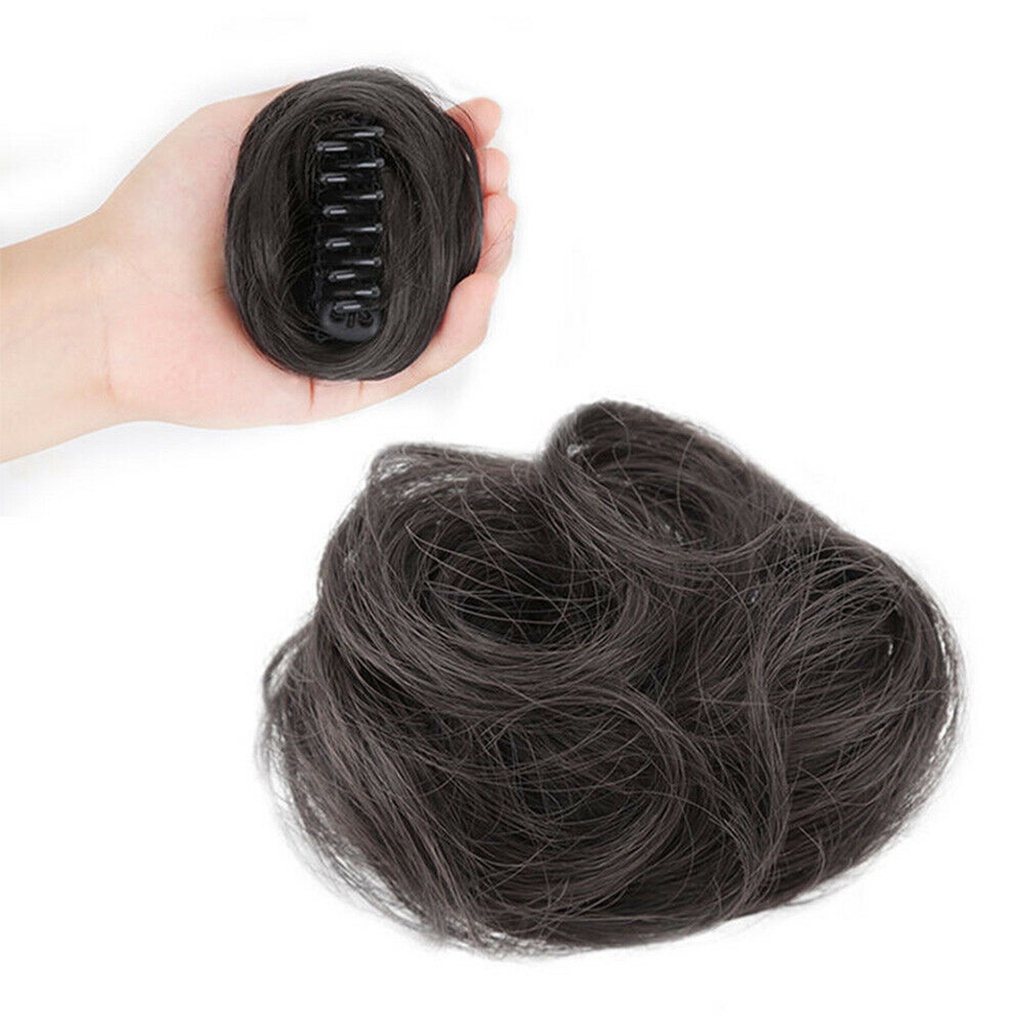 Búi Tóc Giả Xoăn Mini Có Kẹp Càng Cua Cho Nối Tóc