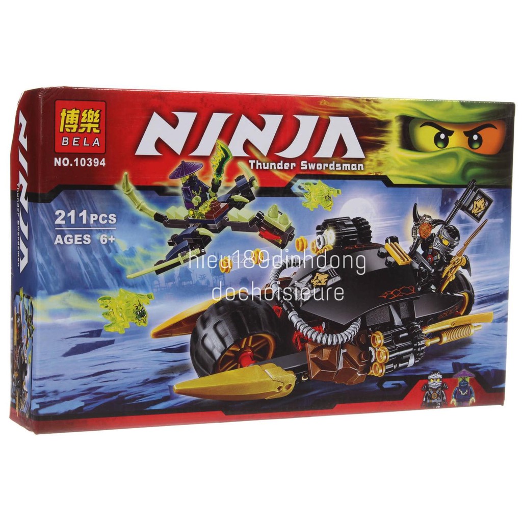 Lắp ráp xếp hình Bela 10394 : Xe Phục Kích Hồn Ma Của Cole Ninja đất 211 mảnh.