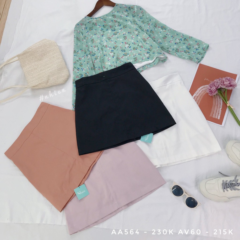 Chân váy chữ a Nhiên vintage basic AV60 | BigBuy360 - bigbuy360.vn