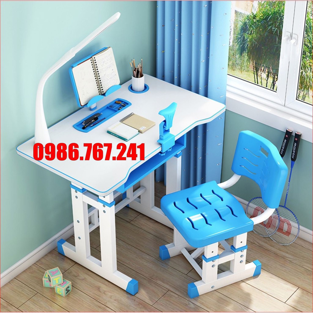 (Sẵn hàng) Bộ bàn ghế chống gù chống cận cho bé hai màu tùy chỉnh độ cao | BigBuy360 - bigbuy360.vn