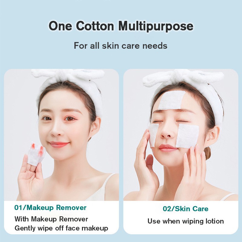 Bộ 20 miếng bông làm đẹp hình vuông 3 lớp mềm mại tiện lợi