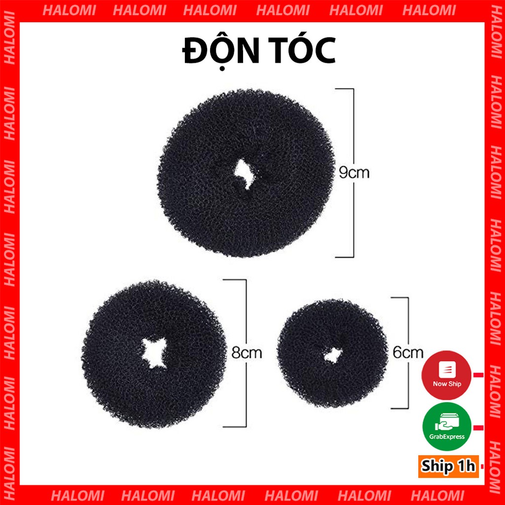 Độn phồng tóc bộ 3 chiếc màu đen chuyên dùng làm tóc