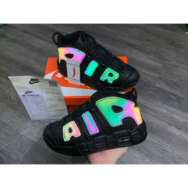 SẴN [HÀNG MỚI VỀ] [Freeship+CTV+Quà] Video Giày Sneaker Air Uptempo đen phản quang+ Quà HOT