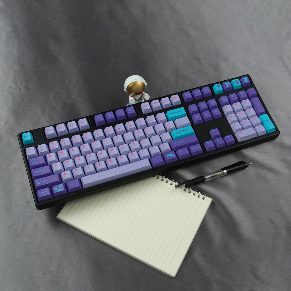 Bàn Phím Cơ Gmk Vaporwave PBT 130 Phím Chiều Cao Nhuộm Màu Độc Đáo Tiện Dụng