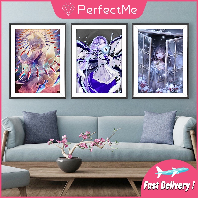 Set tranh đính đá 5D họa tiết hoạt hình độc đáo kích thước 30x40cm DIY dùng trang trí