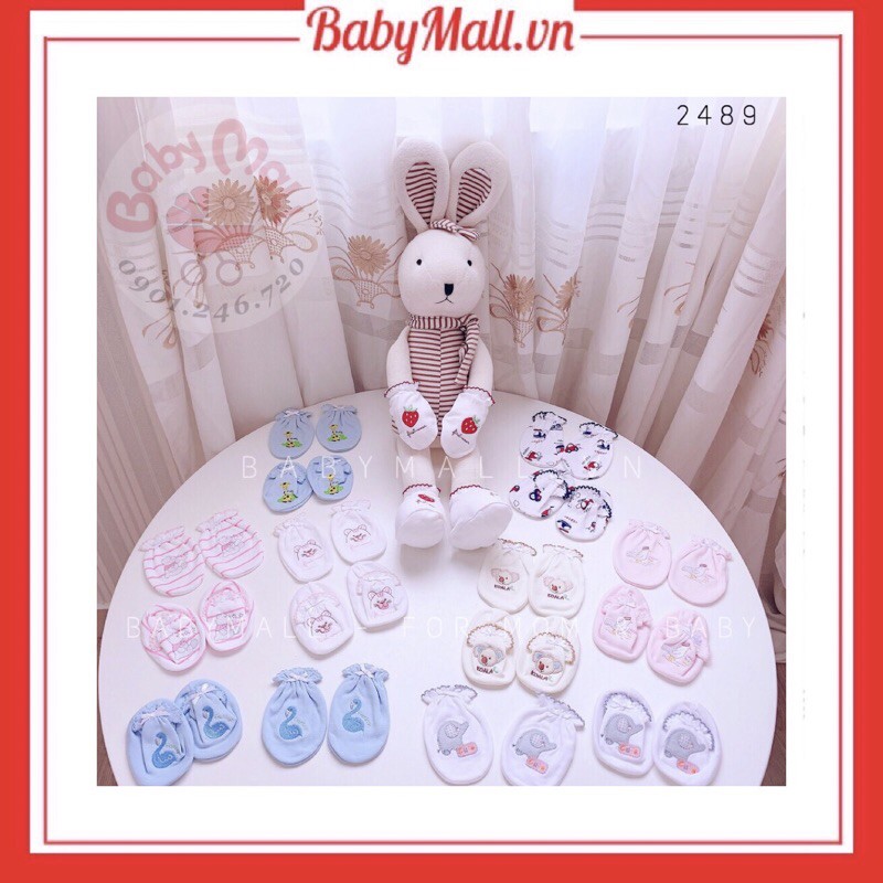 Set bao tay chân Baby 2489 cao cấp (chọn mẫu ngẫu nhiên bé trai/gái)