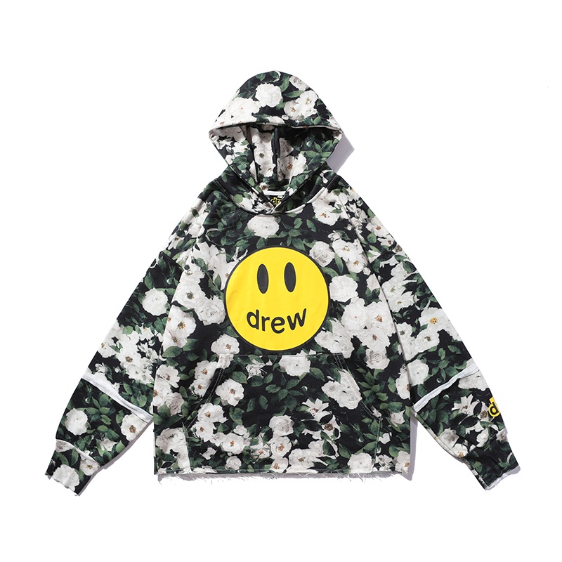 Áo Hoodie In Hình Hoa Hồng / Mặt Cười / Chữ Justin Bieber Drew Độc Đáo Thời Trang Cho Cặp Đôi