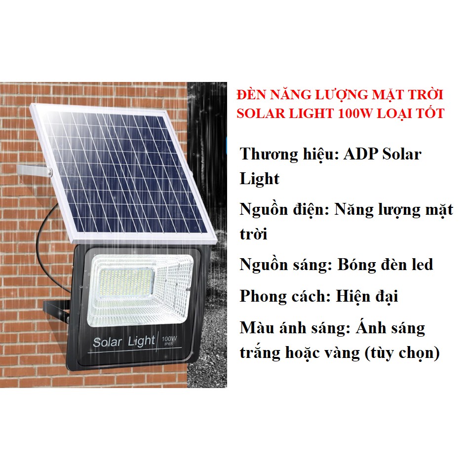 Solar Light 100W, Đèn pha năng lượng mặt trời 60W (NÊN MUA) Loại Tốt, dùng chiếu sáng banner biển hiệu quảng cáo...