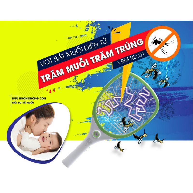 Vợt bắt muỗi chính hãng Rạng Đông bảo hành 12 tháng