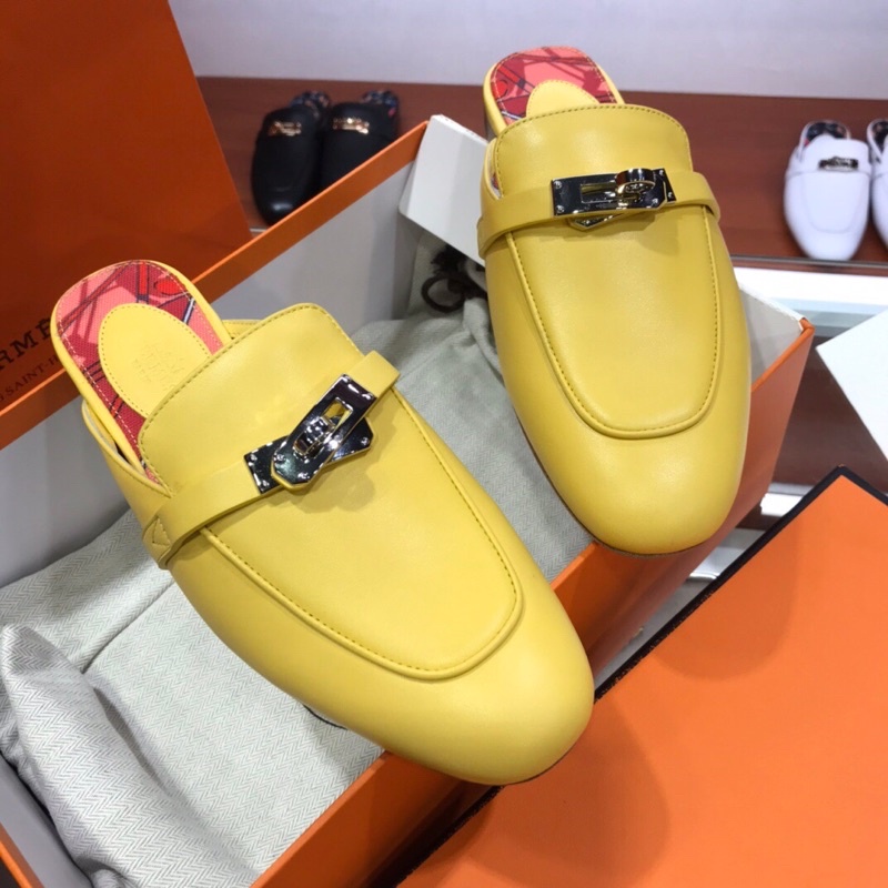Giày sục nữ thương hiệu Hermes HM da thật cao cấp mẫu mới