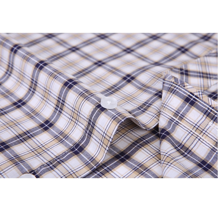 Áo sơ mi lụa lạnh ngắn tay sọc ca rô thời trang nam | BigBuy360 - bigbuy360.vn