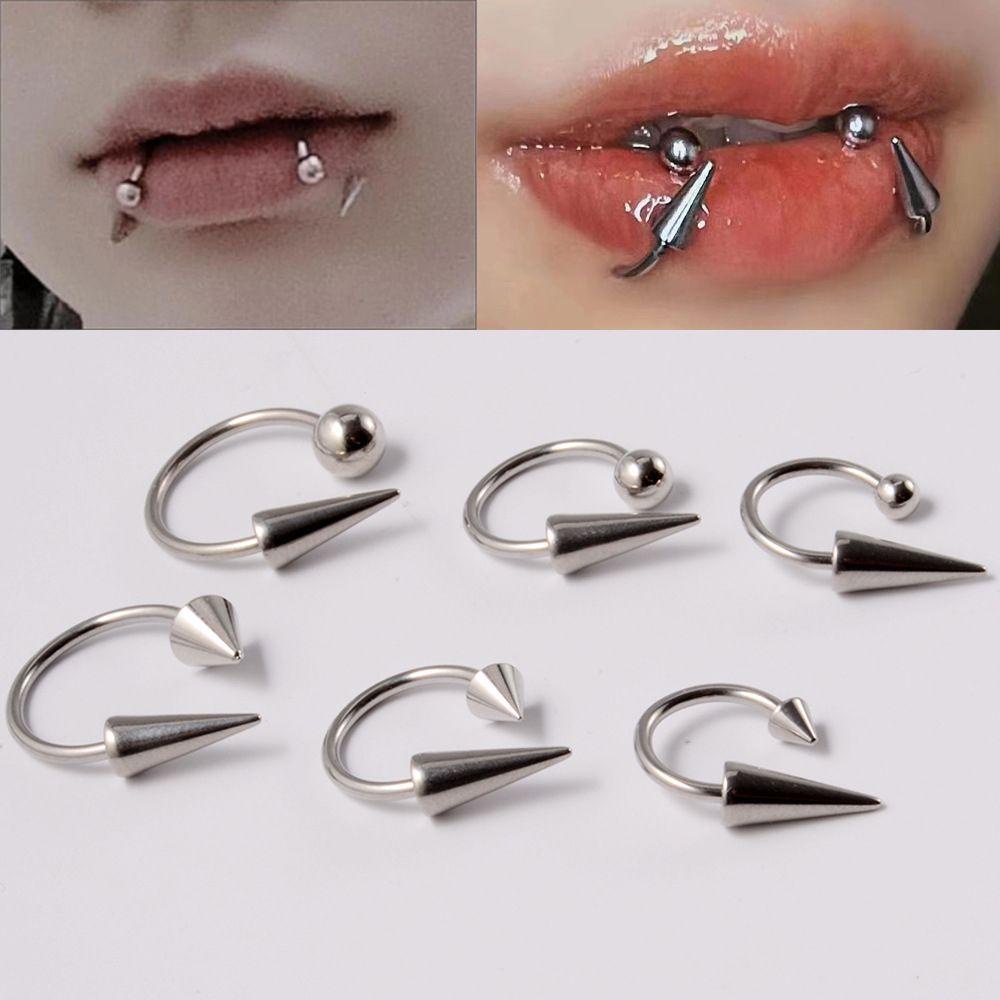 QQMALL Khuyên Mũi Inox Hình Chữ C Cá Tính Dành Cho Nam