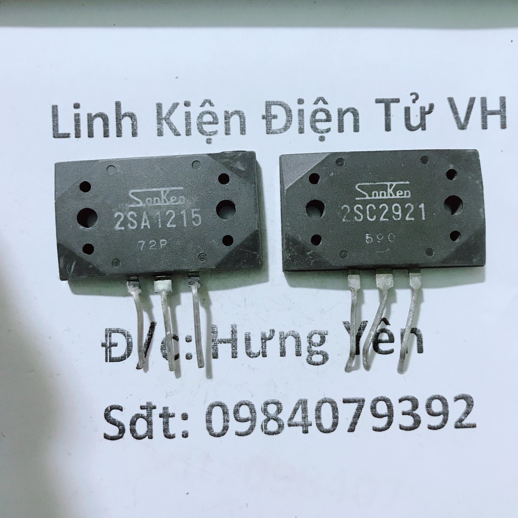 Cặp sò amly 2SC2921 2SA1215 C2921 A1215 Saken Hàng tháo máy zin, 2 vít to saken 15A-150V