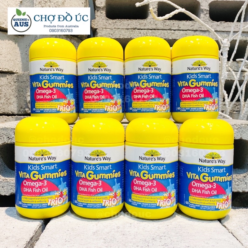 Kẹo dẻo bổ sung Vitamin cho trẻ em Nature’s Way Kid Smart Vita Gummies - hộp 60 viên - nhập Úc