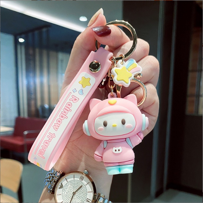 Móc Khóa Cao Cấp Hình Rainbow Cute phụ kiện Túi Xách dễ thương -Minkey