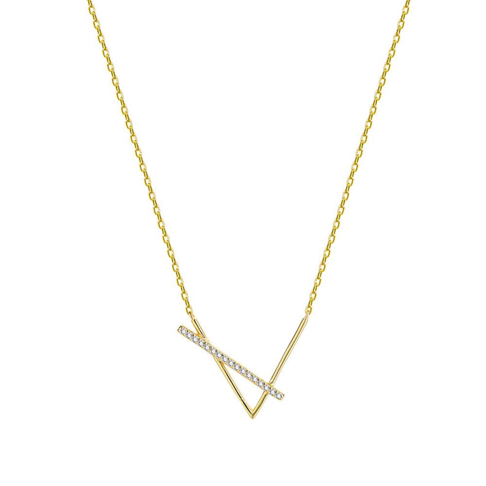 Vòng Cổ Choker Mặt Chữ V Lấp Lánh Thời Trang
