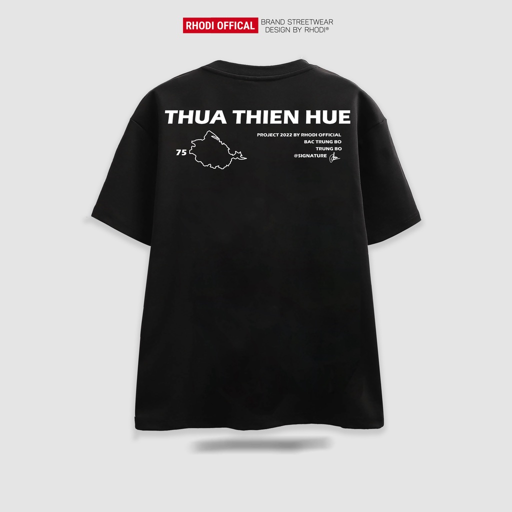 Áo thun local brand RHODI phông cổ tròn tay lỡ unisex nam nữ thế hệ genz Text Thừa Thiên Huế