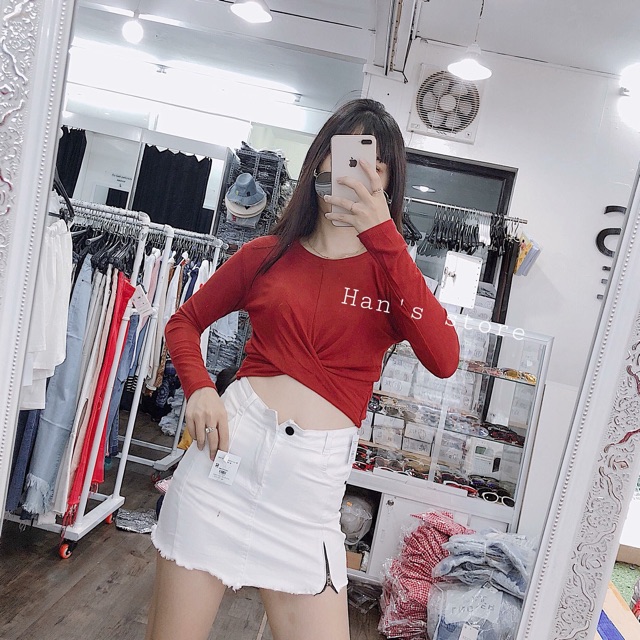 SALE LỖ_ Quần váy jean trắng đen có khoá cạnh | BigBuy360 - bigbuy360.vn