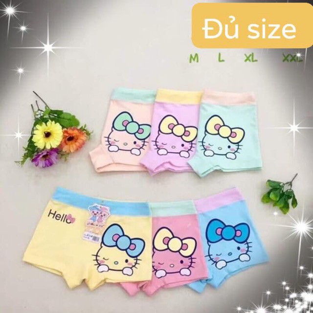 Set 10 quần lót đùi cho bé hình Hello Kitty mã 8070, cotton