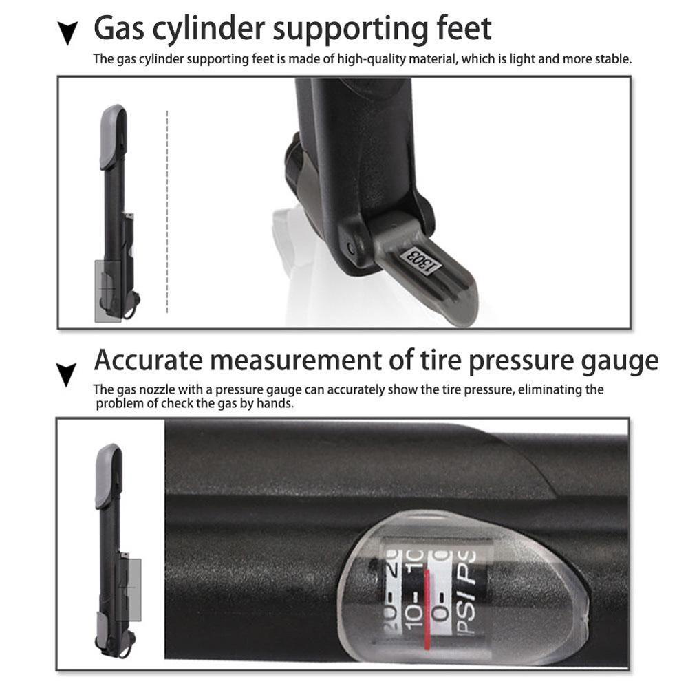 Bơm Lốp Xe Đạp Leo Núi Presta &amp; Schrader Đa Năng Chất Lượng Cao Siêu Bền Kèm Đồng Hồ Đo