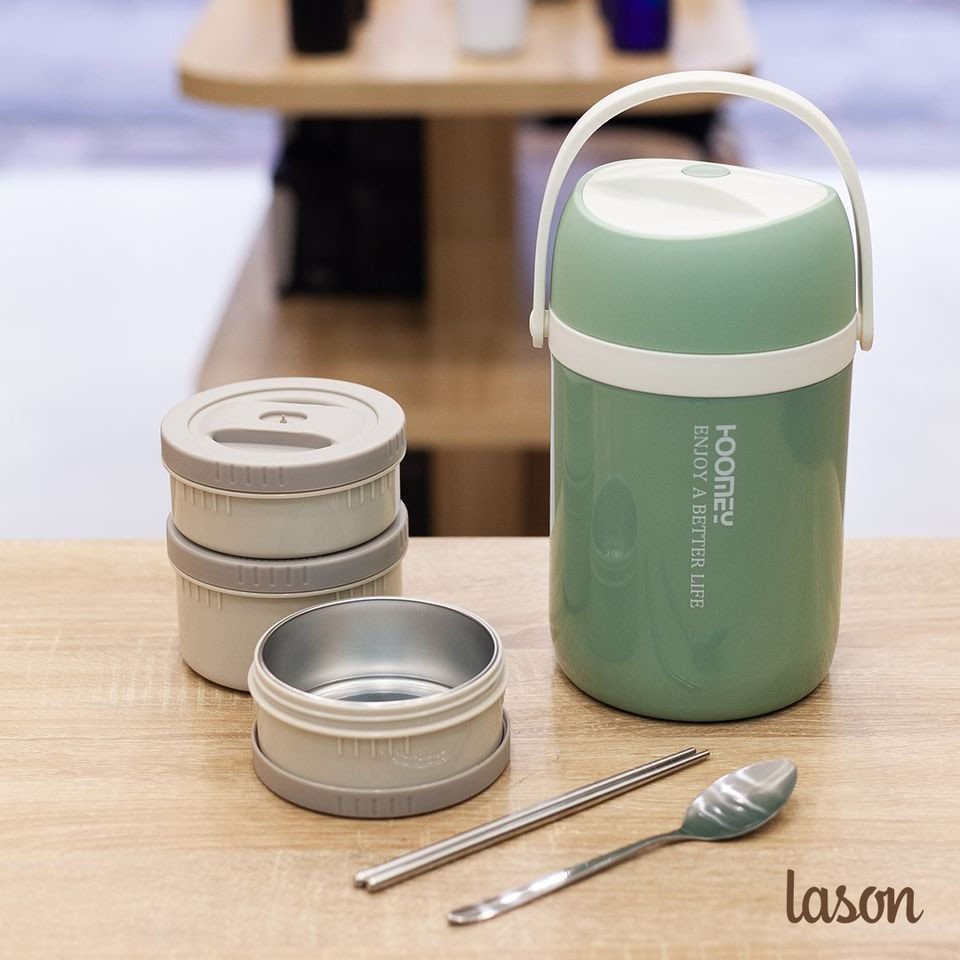 Hộp cơm giữ nhiệt Lason Magic 2300ml, cà men đựng cơm, cặp lồng ủ nóng giữ nhiệt 8-12 tiếng CB-HC-GN07