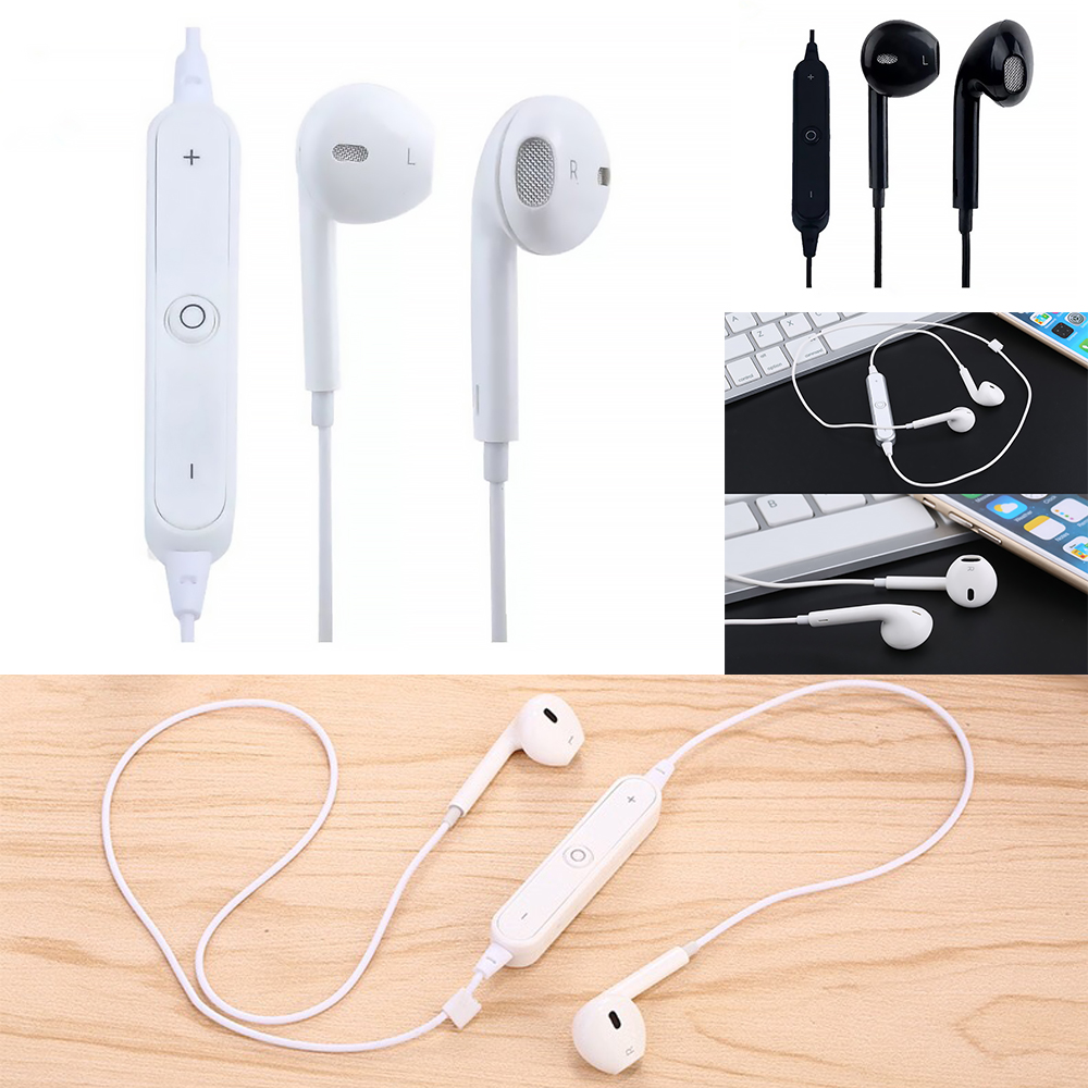 S6 Wireless Bluetooth Sport Stereo Earphone Earphones Headset Headsets Headphone Headphones For IOS Android