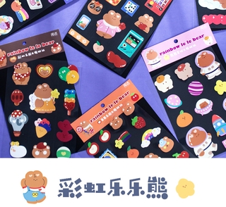 Cute bear cartoon hand-painted decorative sticker