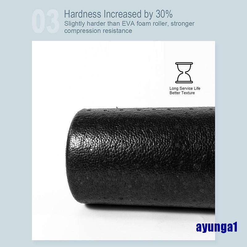 Ống lăn xốp 3 kích thước 30/ 45/ 60 cm màu đen dùng tập yoga tùy chọn