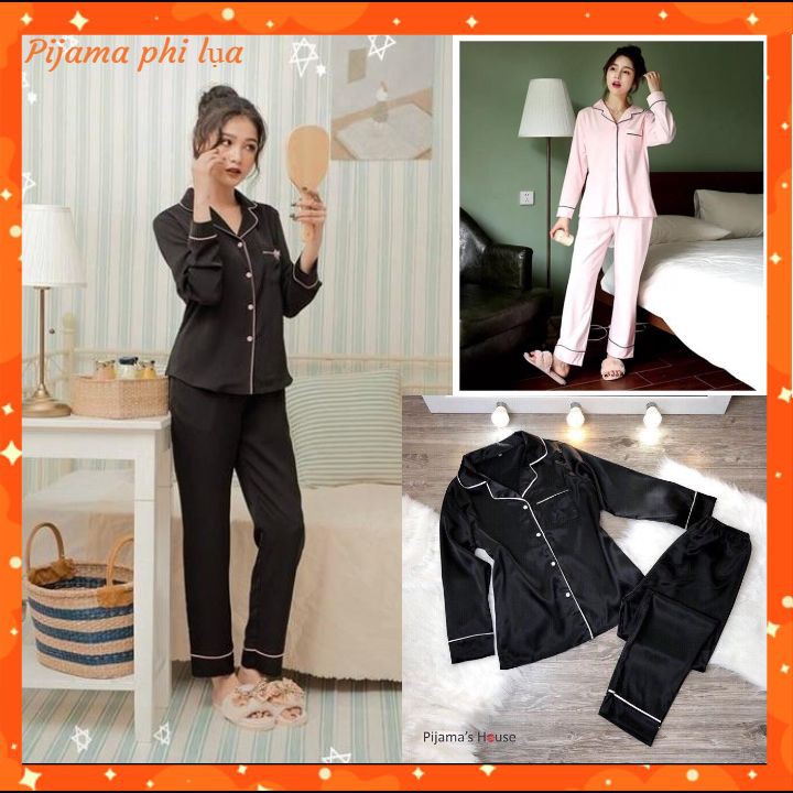 Đồ bộ pijama nữ mặc nhà cute tay dài quần dài mặc ngủ trơn dễ thương D493 | BigBuy360 - bigbuy360.vn