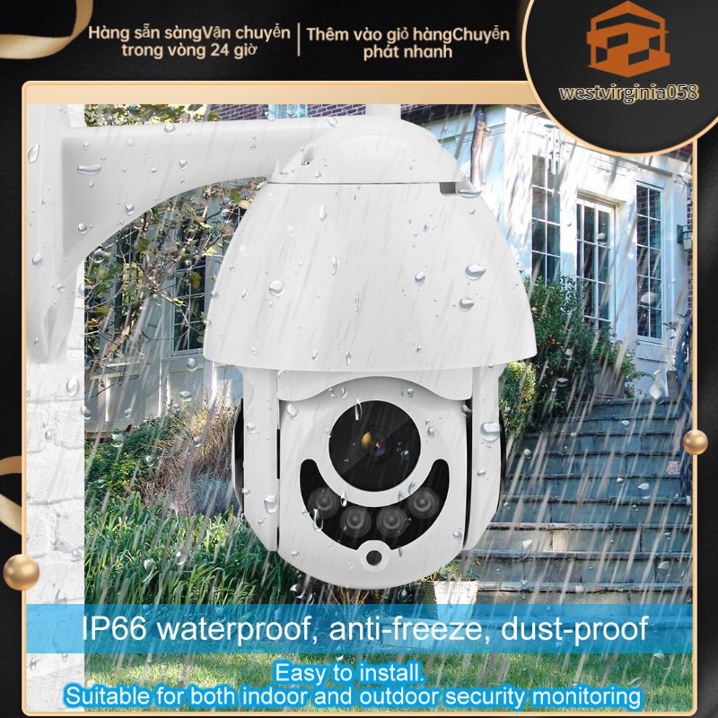 💯Hàng Hot😁 Camera HD nhỏ chống nước 1920 * 1080P 2MP PTZ Giám sát an ninh trong nhà ngoài trời 100-240V 💖Hàng giao ngay💖Westvirginia058