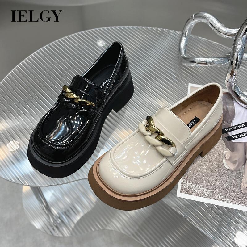 Giày lười IELGY da bóng đế dày siêu nhẹ thời trang cho nữ