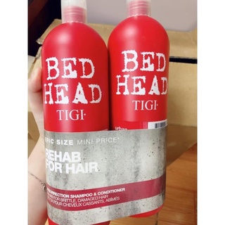 TIGI BED HEAD ĐỎ - CẶP DẦU GỘI + XẢ PHỤC HỒI HƯ TỔN - 2 CHAI 750ML Chuẩn chính hãng USA