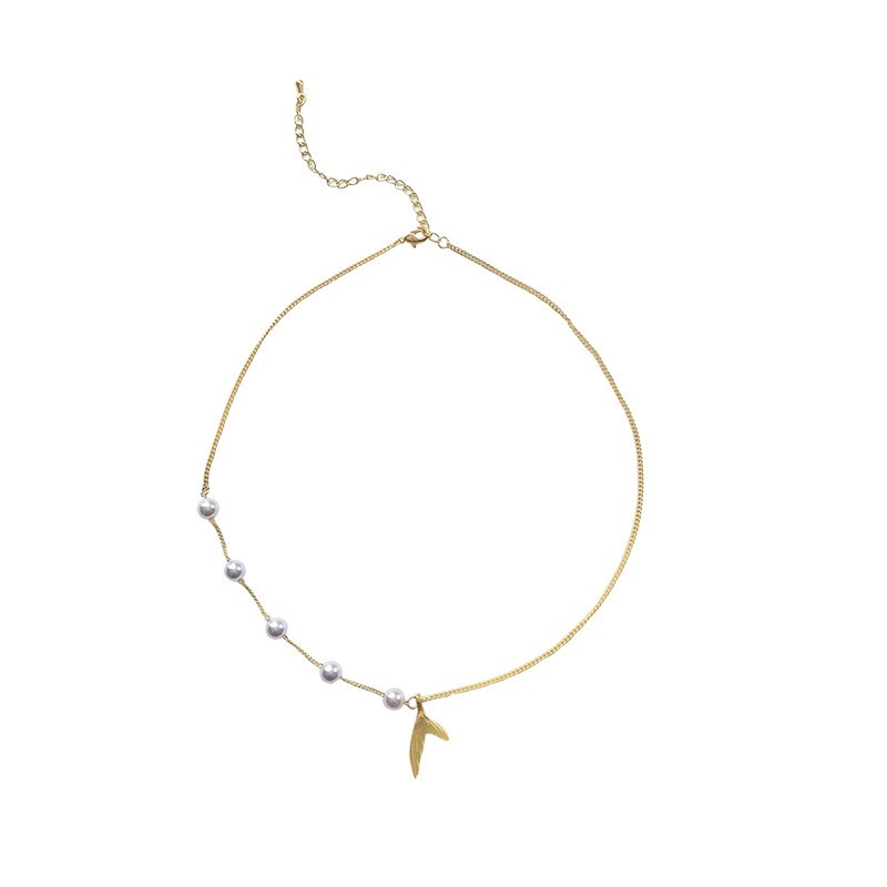 Vòng Cổ Đính Ngọc Trai Hình Đuôi Cá B0021