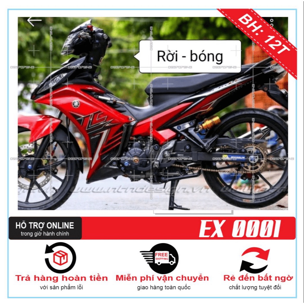 TEM RỜI EX 2011 LC ĐỎ ĐEN -- SHIN DECAL 2