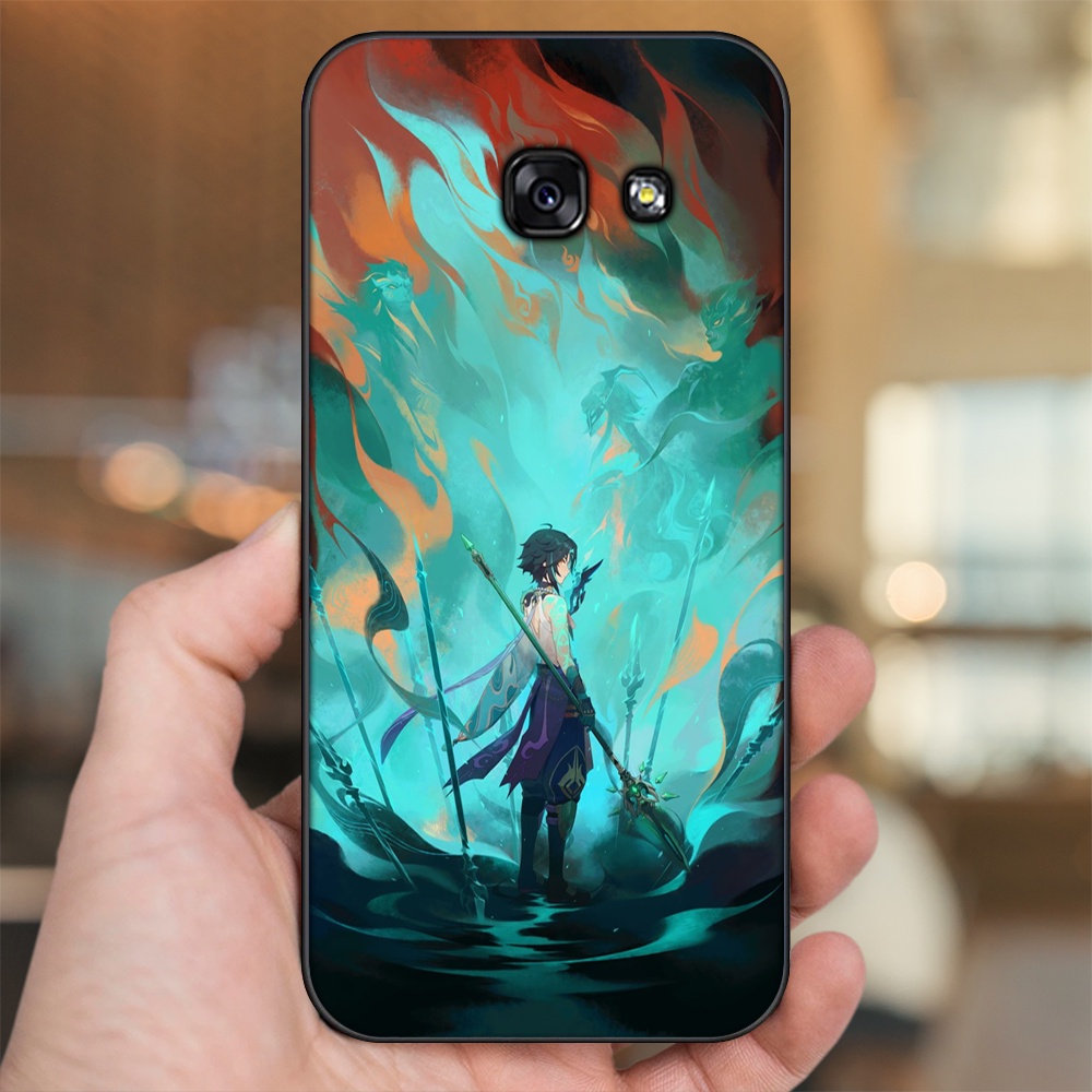 Ốp lưng Samsung A3 2017, A5 2017, A7 2017 viền đen in hình Xiao Genshin Impact